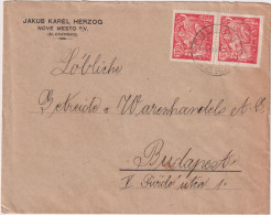 * CZECHOSLOVAKIA > 1924 POSTAL HISTORY > Cover From Nove Mesto (Slovensko) To Budapest, Hungary - Storia Postale