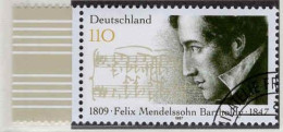 RFA Poste Obl Yv:1785 Mi:1953 Felix Mendelssohn Baltholdy Compositeur Bord De Feuille (Beau Cachet Rond) - Used Stamps