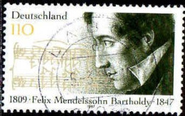 RFA Poste Obl Yv:1785 Mi:1953 Felix Mendelssohn Baltholdy Compositeur (TB Cachet Rond) - Usados