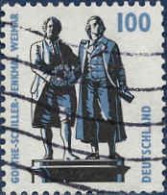RFA Poste Obl Yv:1771 Mi:1934A Goethe-Schiller-Denkmal Weimar (Lign.Ondulées) - Gebraucht