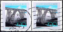 RFA Poste Obl Yv:1759 Mi:1931 100.Jahre Müngstener Brücke (Lign.Ondulées) Paire - Used Stamps