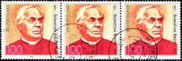 RFA Poste Obl Yv:1757 Mi:1925 Sebastian Kneipp Thérapeute (Beau Cachet Rond) Bande De 3 - Used Stamps
