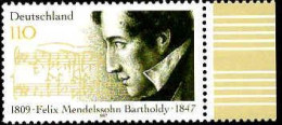 RFA Poste N** Yv:1785 Mi:1953 Felix Mendelssohn Baltholdy Compositeur Bord De Feuille - Neufs