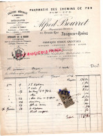07- TOURNON SUR RHONE- RARE FACTURE 1896 PHARMACIE DES CHEMINS DE FER-ALFRED BOURRET -31 GRANDE RUE -EAUX GAZEUSES - Ambachten