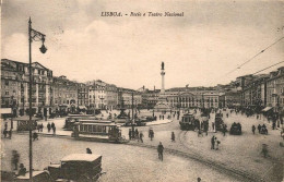 LISBOA - Rossio, Teatro Nacional E Carro Elétrico, Tramcar, Tramway  (2 Scans) - Lisboa