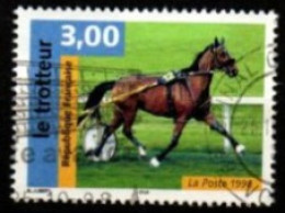 FRANCE    -   1998.  Y&T N° 3183 Oblitéré.   CHEVAL   /   Trot Attelé   /   Sulky - Used Stamps