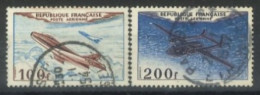 FRANCE - 1954 - AIR PLANES STAMPS SET OF 2, USED - Oblitérés