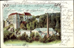 Lithographie Velké Meziříčí Groß Meseritsch Region Hochland, Schloss, Dampfmühle - Tchéquie