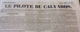 1841 CALVADOS - COMMUNE DE CREULLY ( Creully Sur Seulles ) 14480 - PECHE DU HARENG  -  Journal " LE PILOTE DU CALVADOS " - 1800 - 1849