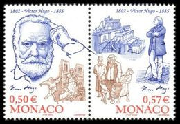 2002	Monaco	2613-2614Paar	200th Anniversary Of The Birth Of Victor Hugo - Ongebruikt