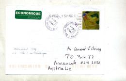 Lettre Cachet La Haye Sur Rugby  Animé  + Marque Australie - Handstempel