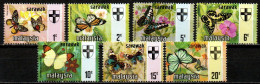 Malaysia Sarawak 1971  - Mi.Nr. 219 - 225 - Postfrisch MNH - Schmetterlinge Butterflies - Mariposas