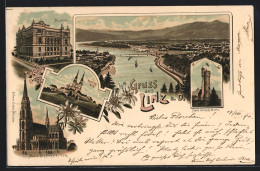 Lithographie Linz A. D., Maria Empfängniss Dom, Museum, Pöstling Berg  - Sonstige & Ohne Zuordnung