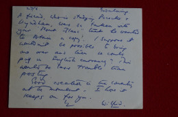 1961 Autographed Card Mountaineer Wilfrid Noyce To C.E. Engel Mountaineering Historian  Alpinism Escalade - Sportifs
