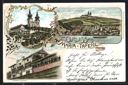 Lithographie Maria-Taferl, Georg Schachners Salon, Marbach Mit Maria-Taferl  - Sonstige & Ohne Zuordnung