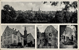 CPA Neunkirchen In Baden, Rathaus, Inneres Der Minneburg, Burg Eingang, Ortsansicht, Kirche - Other & Unclassified