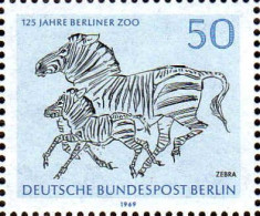 Berlin Poste N** Yv:313 Mi:341 125 Jahre Berliner Zoo Zebra (Thème) - Paarden