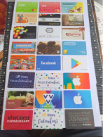 CADEAU  / 24  GIFT CARDS  / ACTION !! / BUNDEL 24 DIFFERENT  CARDS/   / NOT LOADED MINT CARD ** 16705** - Gift Cards