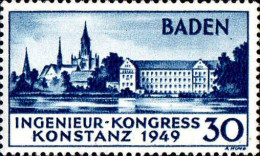 Allemagne ZOF Baden Poste N** Yv:46 Mi:46 Ingenieur-Kongress Konstanz - Baden