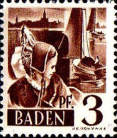 Allemagne ZOF Baden Poste N** Yv: 2 Mi:2 Trachtenmädchen Am Bodensee - Bade