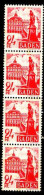 Allemagne ZOF Baden Poste N* Yv: 8 Mi:8 Château De Rastatt Bloc De 4 (points De Rouille) Bande De 4 - Baden