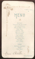 MENU - BAR-LE-DUC (MEUSE) - HOTEL DU COMMERCE GARTEISER 6 AVRIL 1904 - Menus