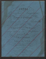 CAHIER DE COURS D'ECRITURE ANGLAISE EDITE PAR LA PAPETERIE GEDALOGE JEUNE, 13 RUE CHARLOT PARIS - Non Classés