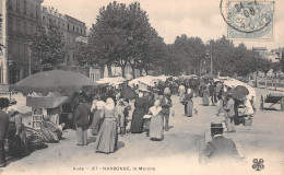 NARBONNE (Aude) - Le Marché - Voyagé 1906 (2 Scans) - Narbonne