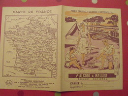 Protège-cahier L'alcool à Brûler. Chauffage éclairage Nettoyage. Levoir. Canoé, Camping, Réchaud, Pique-nique, Rivière. - Protège-cahiers