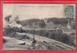 Carte Postale 27. Saint-Quentin-les-Îles  Passage D'un Train Vapeur Ouvriers Sur La Voie Ferrée Très Beau Plan - Other & Unclassified