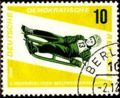 Rda Poste Obl Yv: 853 Mi:1156 X.Rennschlitten Weltmeisterchaften (TB Cachet Rond) - Used Stamps