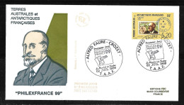 90 - Y&T PO 261 Jean Baptiste Charcot Sur Pli Illustré FDC Du 02.juillet.1999 Crozet - Grand Cachet Illustré. - Lettres & Documents