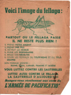 GUERRE ALGERIE  PROPAGANDE ARMEE FRANCAISE TRACT ANTI FLN FELLAGA - Documenten