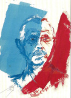 PRESIDENT-CHARLES DE GAULLE-PEINTURE-BLEUE-BLANC-ROUGE-ARTISTE-ETIENNE QUENTIN - Hommes Politiques & Militaires