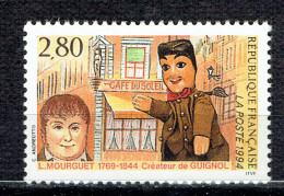 150ème Anniversaire De La Mort De Laurent Mourguet, Créateur De Guignol - Unused Stamps