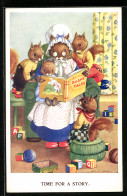 AK Eichhörnchengrossmutter Liest Kindern Aus Buch Vor, Vermenschlichte Tiere  - Autres & Non Classés