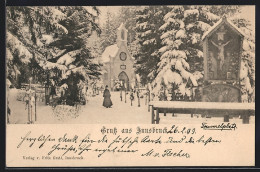 AK Innsbruck, Ortspartie Mit Kirche Im Schnee  - Sonstige & Ohne Zuordnung