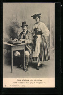 AK Trachtenmusiker Alois Wiesböck Und Mirzl Klee Mit Zither  - Musica E Musicisti