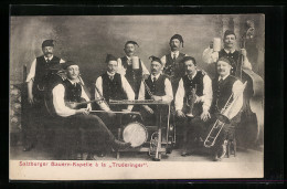 AK Salzburger Bauern-Kapelle à La Truderinger In Trachten Mit Klarinette Und Trompeten  - Muziek En Musicus