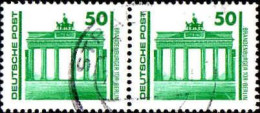 Rda Poste Obl Yv:2949 Mi:3346 Bandenburger Tor Berlin Paire (cachet Rond) - Used Stamps