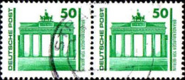 Rda Poste Obl Yv:2949 Mi:3346 Bandenburger Tor Berlin Paire (cachet Rond) - Usados