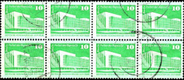 Rda Poste Obl Yv:2146 Mi:2484v Berlin Palast Der Republik Bloc De 8 (Beau Cachet Rond) - Gebruikt