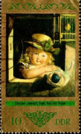 Rda Poste Obl Yv:1580 Mi:1892 Christian Leberecht Vogel Kind Mit Puppe (Beau Cachet Rond) - Gebraucht