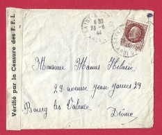 !!! LETTRE INTÉRIEURE DE JUIN 1944 AVEC BANDE DE CENSURE DES FORCES FRANÇAISES INTÉRIEURES - Oorlog 1939-45