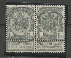 SOLDES - 1893/1900 - N° 53 Oblitéré (o) - PAIRE - Obl.centrale MORLANWELZ - - NIPA + 80 - 1893-1900 Schmaler Bart