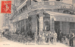 NARBONNE (Aude) - Café Continental - Voyagé 1907 (2 Scans) - Narbonne
