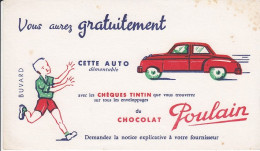 BUVARD & BLOTTER - Chocolat POULAIN -  Chèques TINTIN - Auto Voiture Démontable - Other & Unclassified