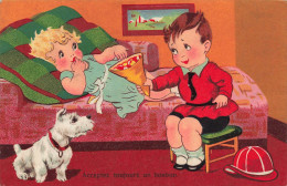 FANTAISIES - Acceptez Toujours Un Bonbon - Enfants Et Chien - Colorisé - Carte Postale Ancienne - Andere & Zonder Classificatie