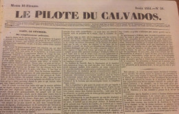 1841 CALVADOS - COMMUNE DE SAINT AUBIN SUR MER - BERNIÈRES SUR MER - POLICE CORRECTIONNELLE " LE PILOTE DU CALVADOS " - 1800 - 1849