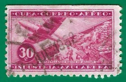 Cuba. 1954.  Scott # C102. Avion Y Recolectores De Caña De Azucar - Used Stamps